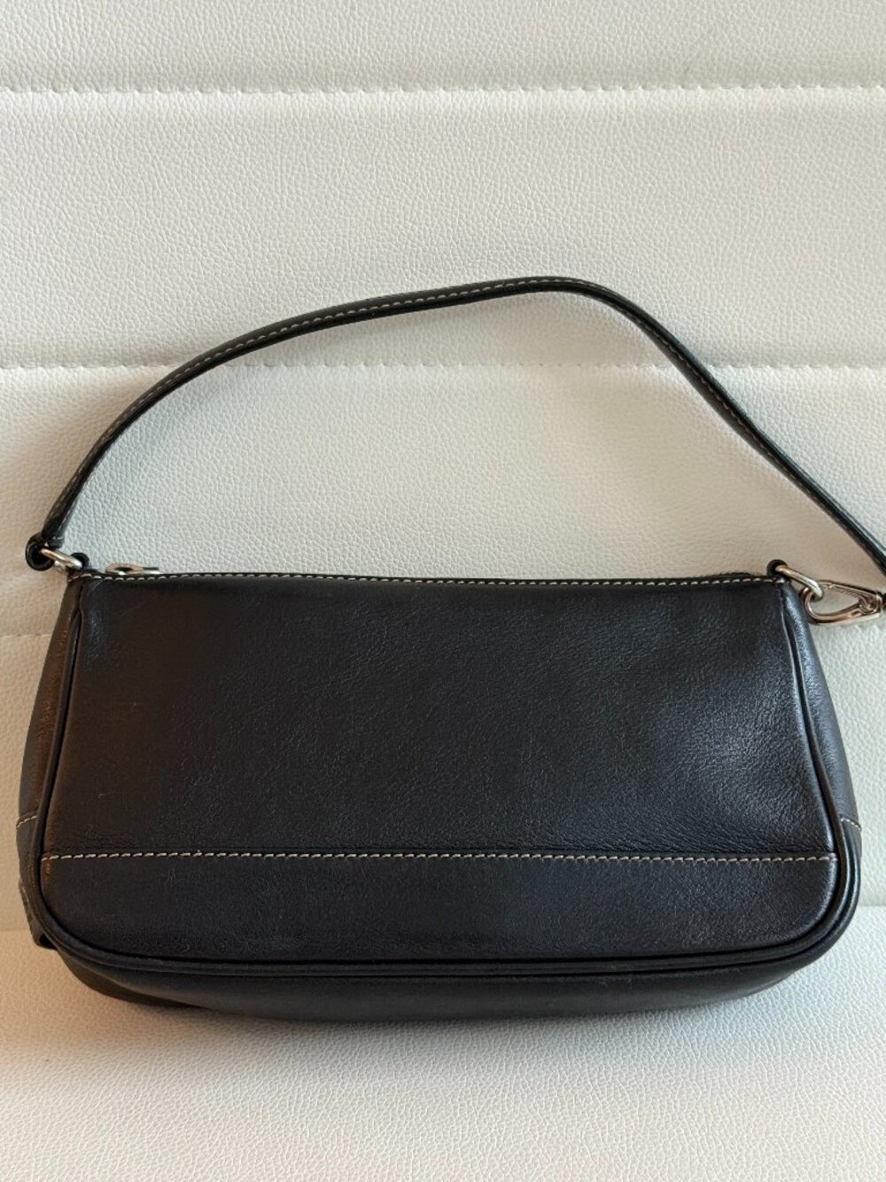 Vintage Coach Black Leather Hamptons Demi Pouch Baguette Bag 7785 Y2K, 2002